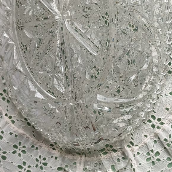 Vintage Clear Cut Oval Star Pattern Relish Dish - Picture 4 of 4